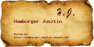 Hamburger Jusztin névjegykártya
